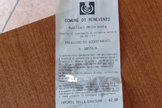 SANZIONE INVALIDO