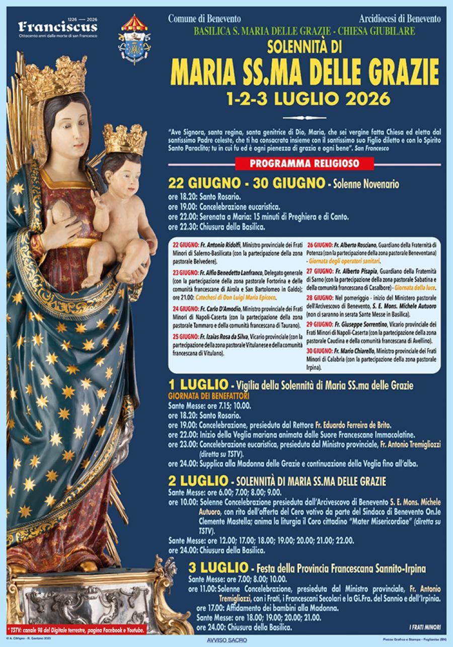 MADONNA DELLE GRAZIE PROGRAMMA RELIGIOSO 2026