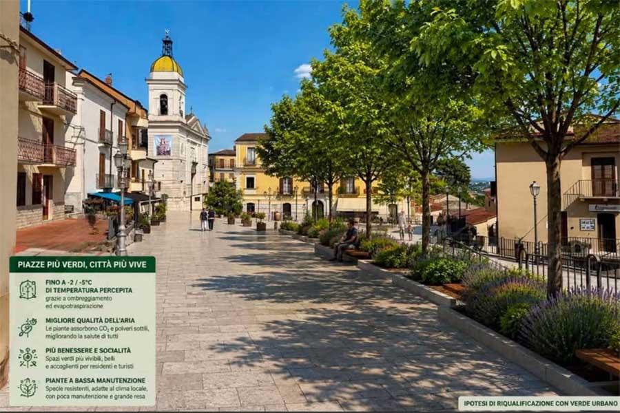 PIETRELCINA PIAZZA ALBERATA