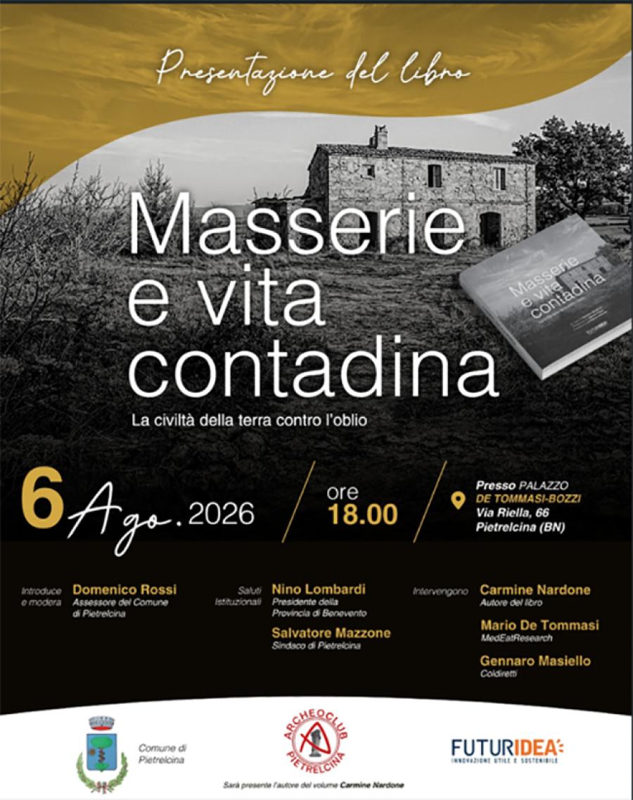 MASSERIE E VITA CONTADINA LIBRO PIETRELCINA LOCANDINA
