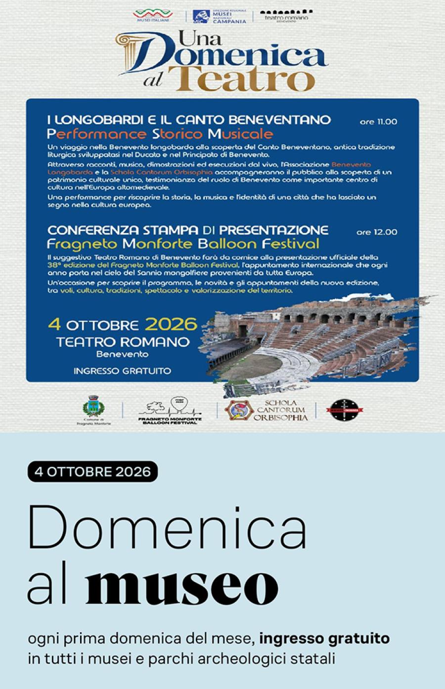 DOMENICA AL MUSEO TEATRO ROMANO LOCANDINA